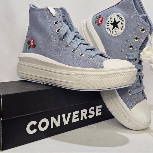 Converse Women's CTAS Move Hi Platform Rose Cross Stitch Size 8.5  A12571CNWT - Picture 1 of 9
